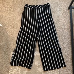 H&M cropped flared pants in black and white